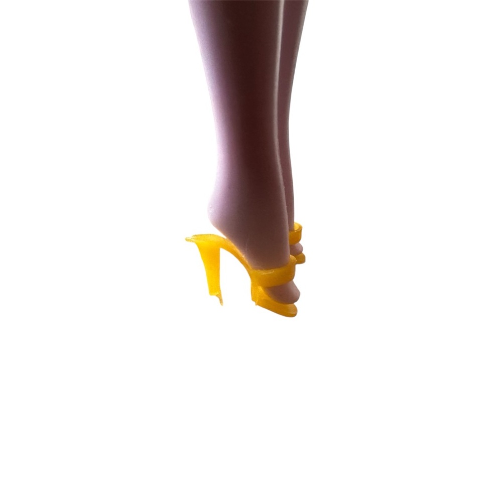 Yellow Barbie heels, vintage, 1980s, 3 pairs
